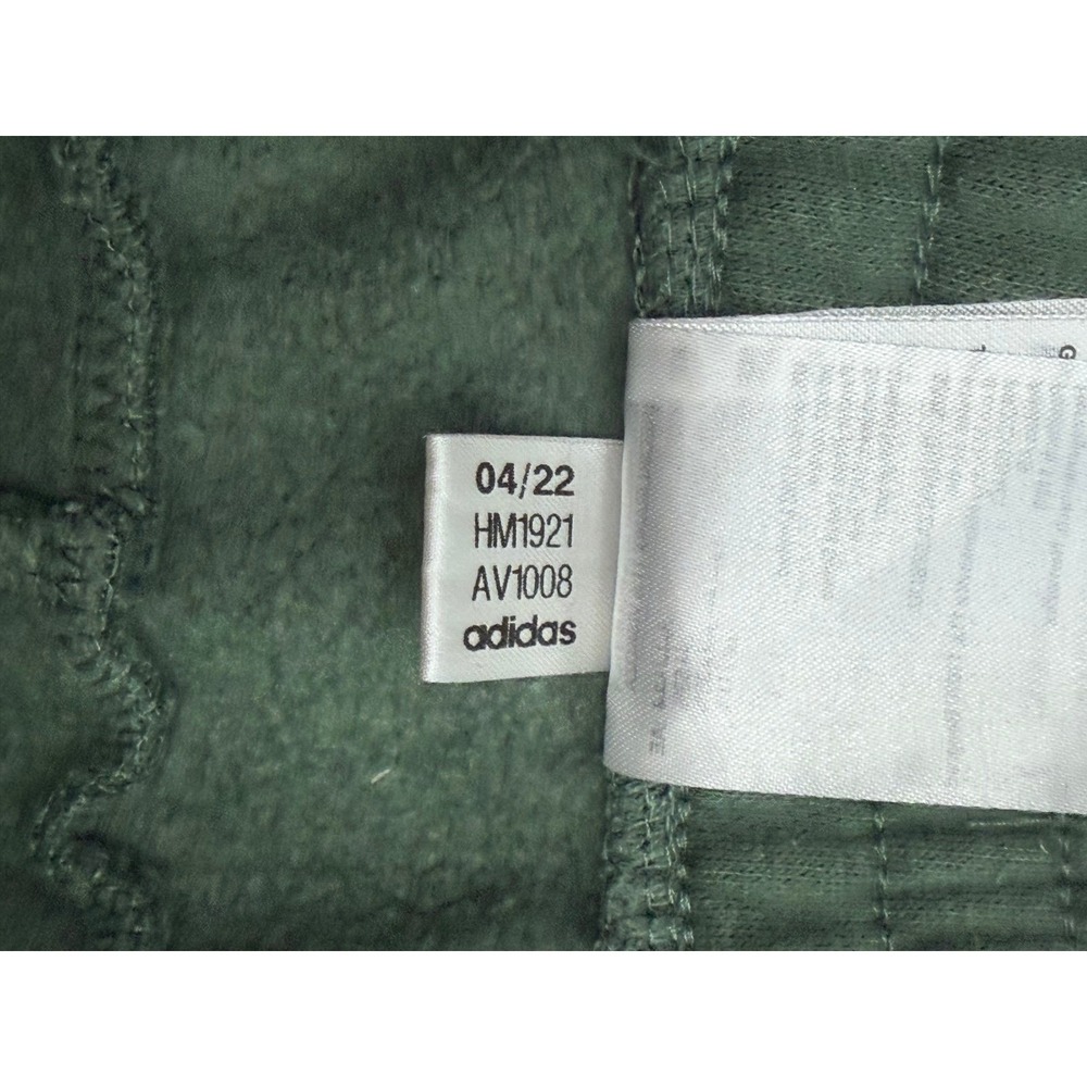 Adidas Girls Green Fleece Shorts 3 Stripe Drawstring Logo XS Youth - Picture 7 of 9